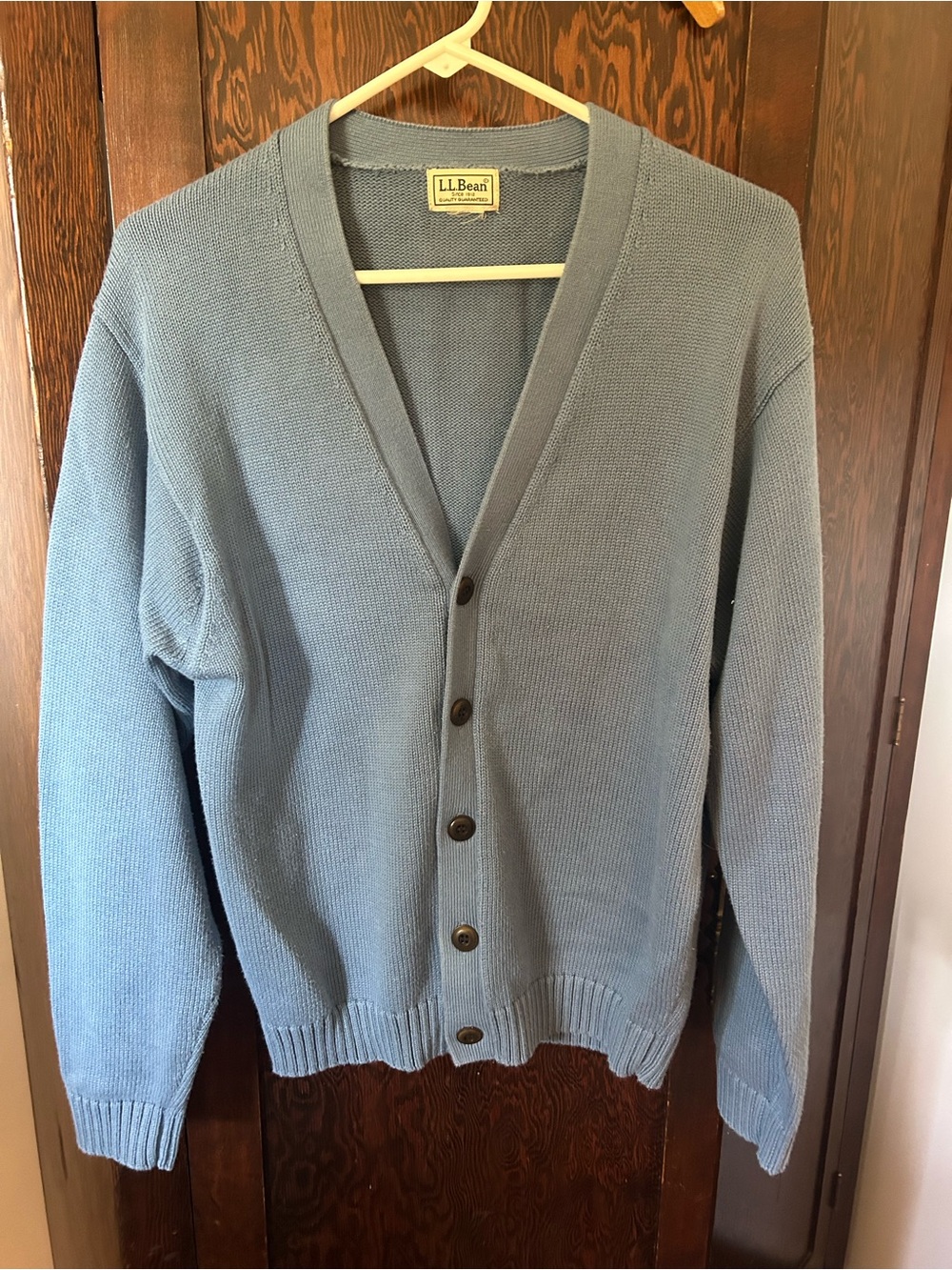 Vintage L.L. Bean Men’s Cotton Blue Cardigan Sweater